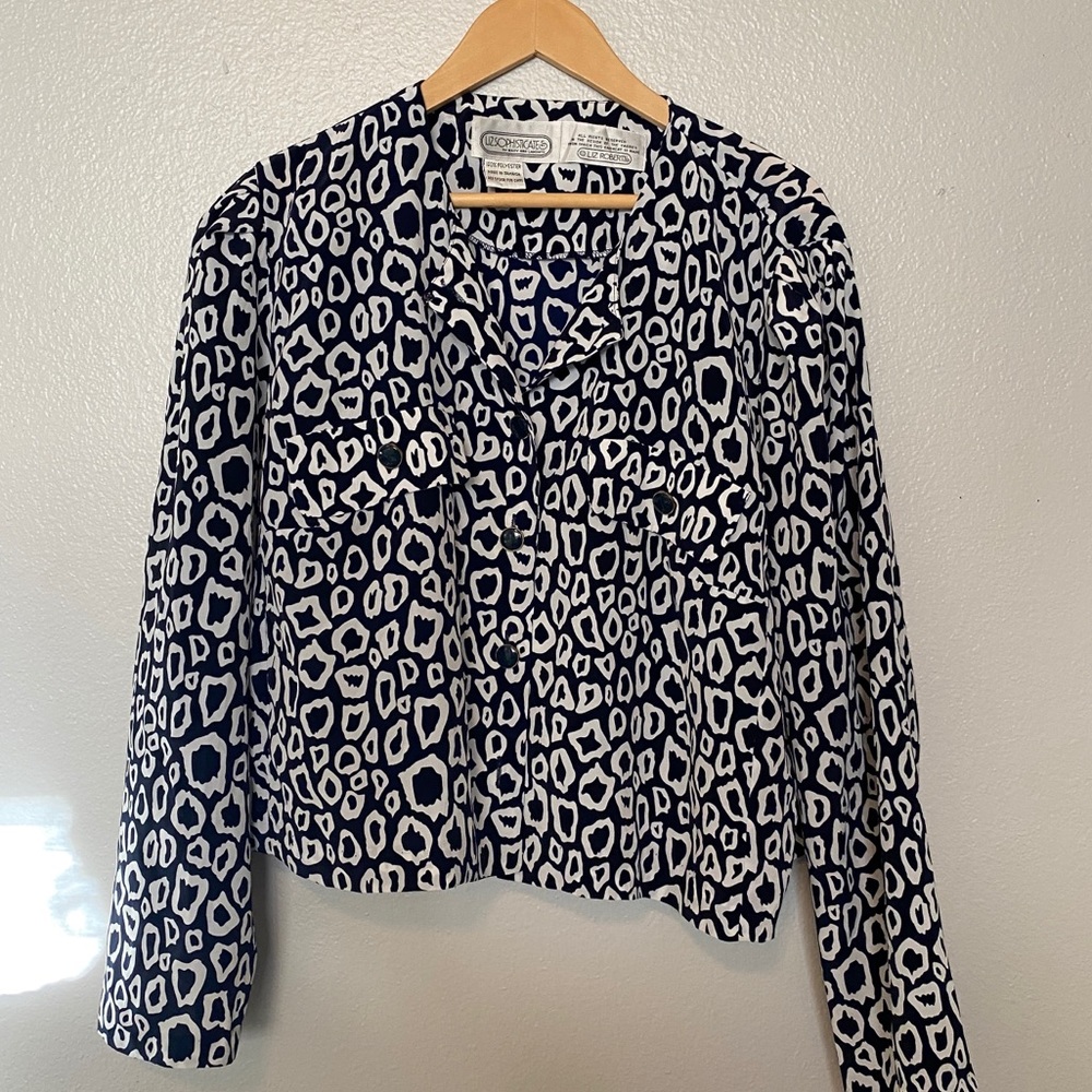 Vintage abstract animal print blouse crop